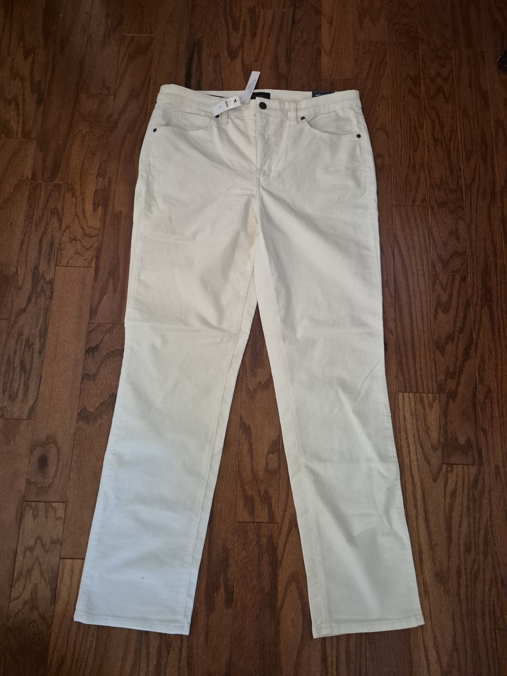 Talbots Corduroy Straight Leg Pants in Cream Color Size 12 Inseam 30